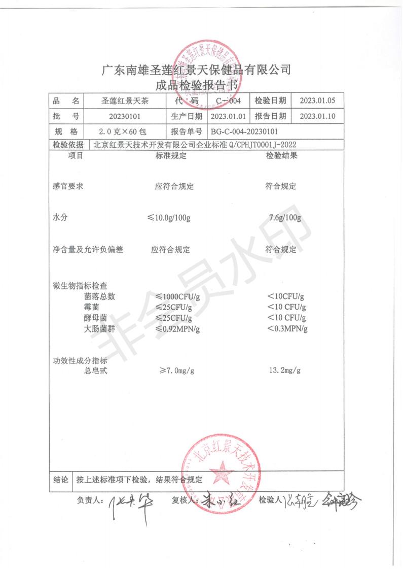 2023年1月成品检测报告(图1)